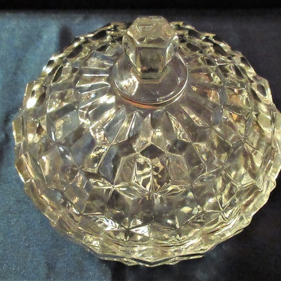 Vtg FOSTORIA AMERICAN Diamond Edge Nappy 6" Candy - Picture 2 of 5